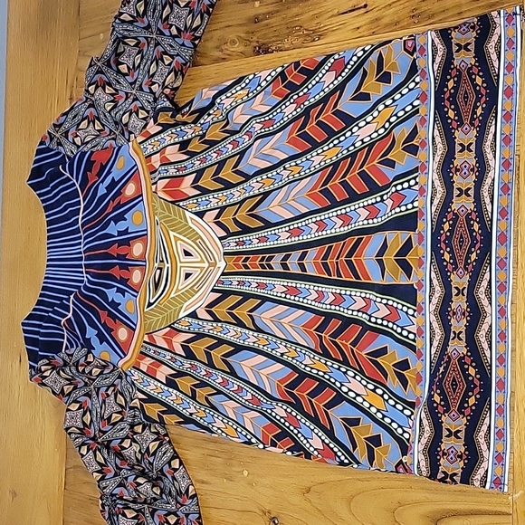 NLW size S multicolor bohemian mini shift dress - Picture 7 of 7